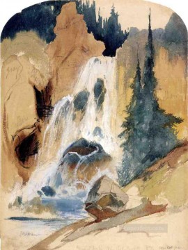 Paisaje de Crystal Falls montañas de Thomas Moran Pinturas al óleo